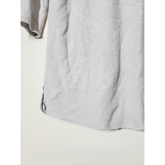 J Jill Sweater Women Small LINEN Lightweight Beach Gray Round Neck - Picture 2 of 9